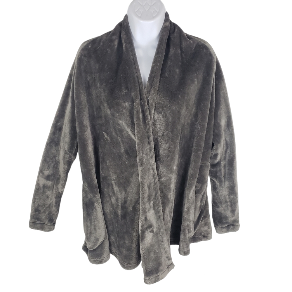 UGG Cozy Plush Open Front Cardigan Cape / Sweater Grey Size Small